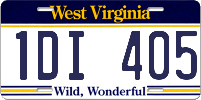 WV license plate 1DI405