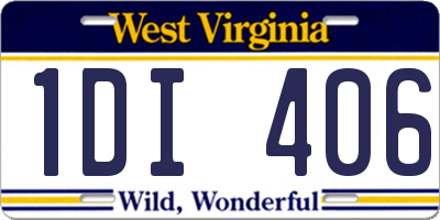 WV license plate 1DI406