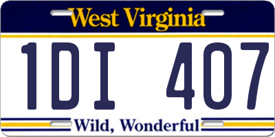 WV license plate 1DI407