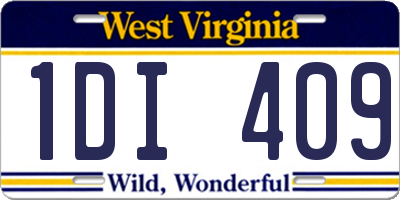 WV license plate 1DI409