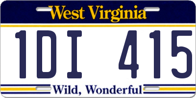 WV license plate 1DI415