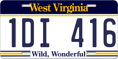WV license plate 1DI416
