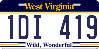WV license plate 1DI419