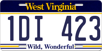 WV license plate 1DI423