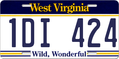 WV license plate 1DI424
