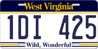 WV license plate 1DI425