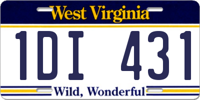 WV license plate 1DI431