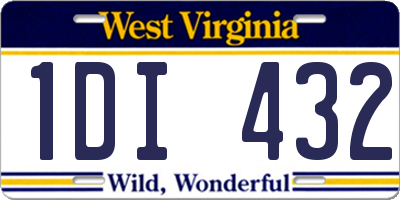 WV license plate 1DI432