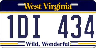 WV license plate 1DI434