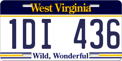 WV license plate 1DI436