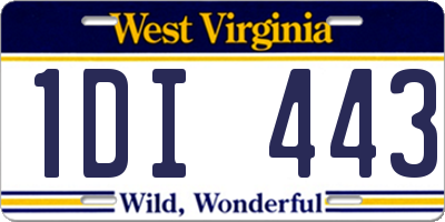 WV license plate 1DI443