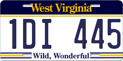 WV license plate 1DI445