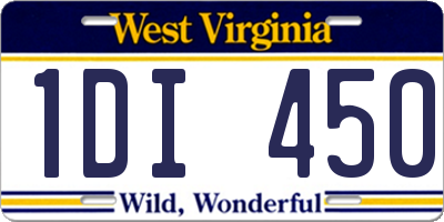 WV license plate 1DI450