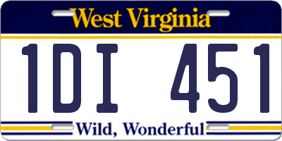 WV license plate 1DI451