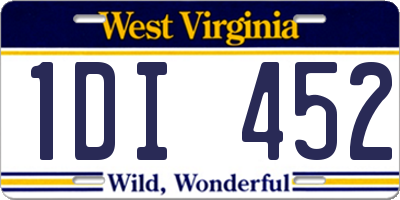 WV license plate 1DI452