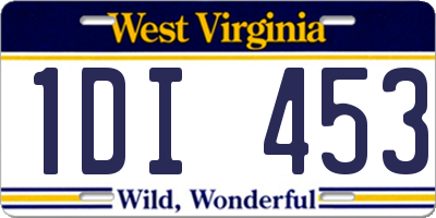 WV license plate 1DI453