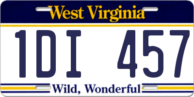 WV license plate 1DI457