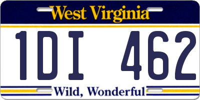 WV license plate 1DI462