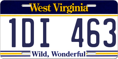 WV license plate 1DI463