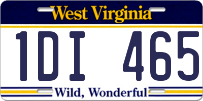 WV license plate 1DI465