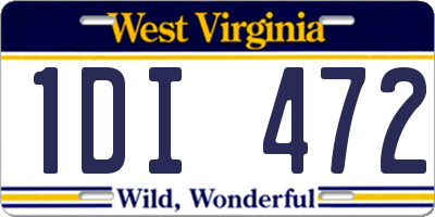 WV license plate 1DI472