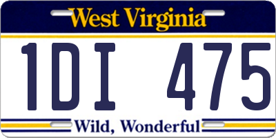 WV license plate 1DI475
