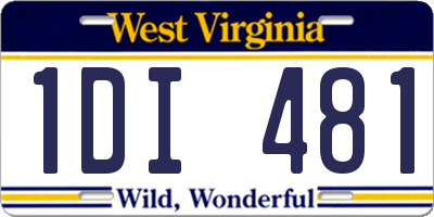 WV license plate 1DI481