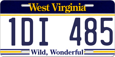 WV license plate 1DI485