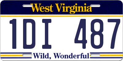 WV license plate 1DI487