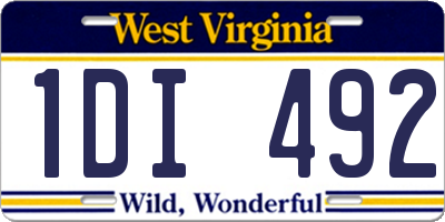 WV license plate 1DI492