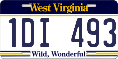 WV license plate 1DI493