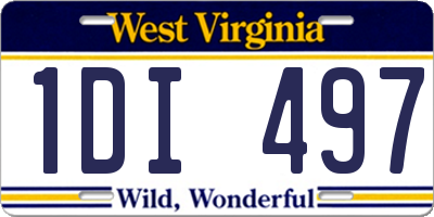 WV license plate 1DI497