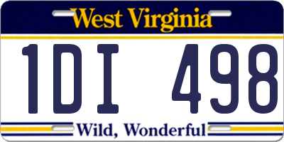 WV license plate 1DI498