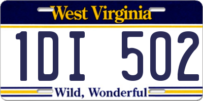 WV license plate 1DI502