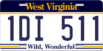WV license plate 1DI511