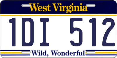 WV license plate 1DI512