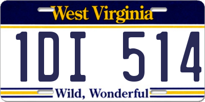 WV license plate 1DI514