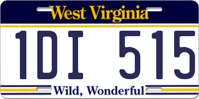 WV license plate 1DI515