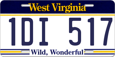 WV license plate 1DI517