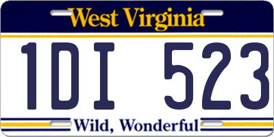WV license plate 1DI523