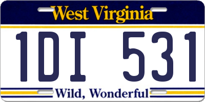 WV license plate 1DI531