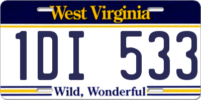 WV license plate 1DI533