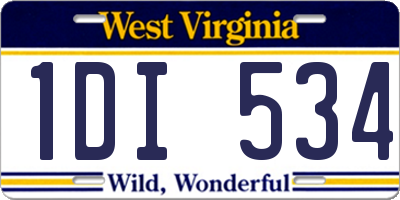 WV license plate 1DI534