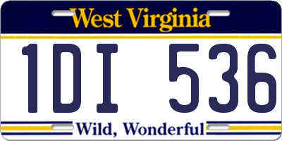 WV license plate 1DI536