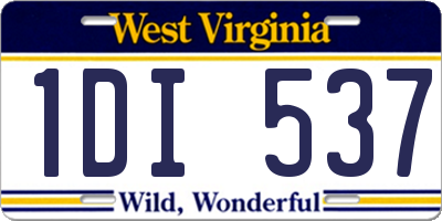 WV license plate 1DI537