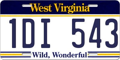 WV license plate 1DI543
