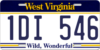 WV license plate 1DI546