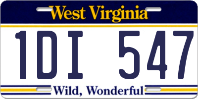 WV license plate 1DI547