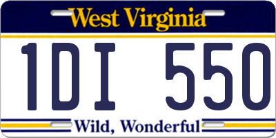 WV license plate 1DI550