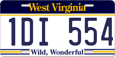 WV license plate 1DI554